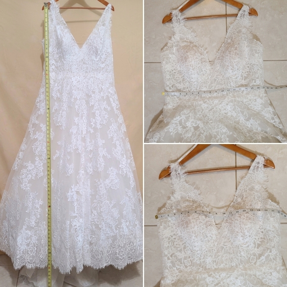 Pronovias | The Orion Lace Wedding Dress Off White Crystal NEW Size 18 - Picture 15 of 16